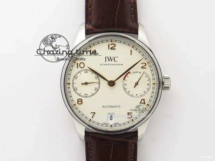 MIROTIME 0128 Fashionable Portuguese Real PR RG IW500701 ZF 1:1 Best Edition On Brown Leather Strap A52010 V 7302